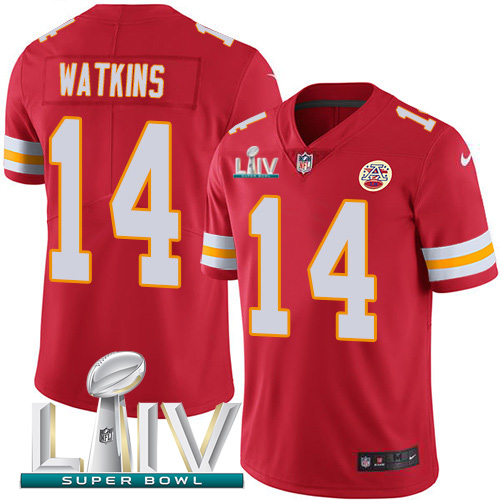 Kansas City Chiefs Nike #14 Sammy Watkins Red Super Bowl LIV 2020 Team Color Youth Stitched NFL Vapor Untouchable Limited Jersey